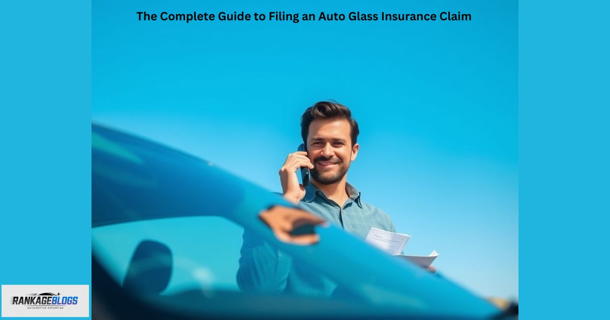 Person filing an auto glass insurance claim calmly and confidently with paperwork in hand. 