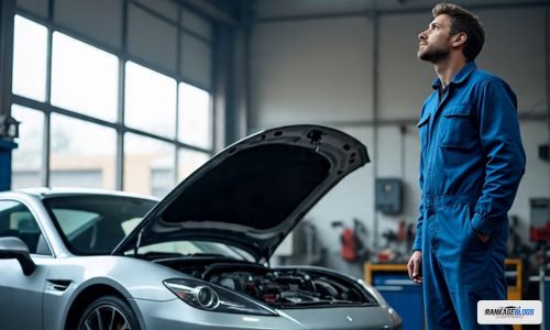 Professional auto glass repair inspection on our About Us page - expert technician at work.