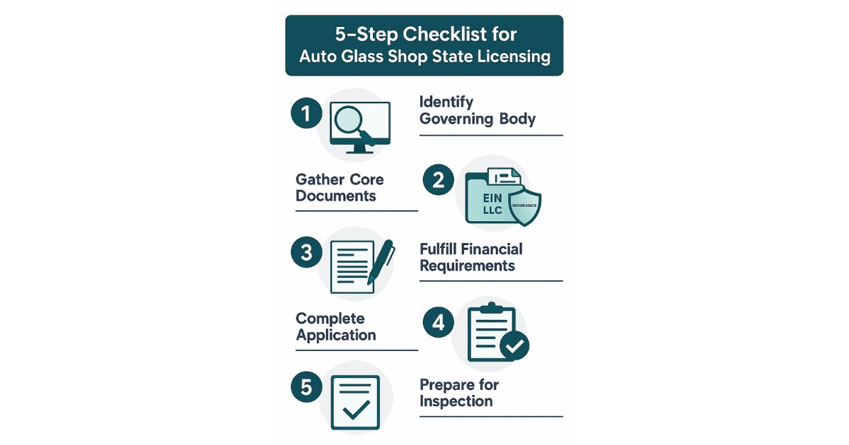 Infographic: 5-Step Checklist for Auto Glass Shop State Licensing and Compliance